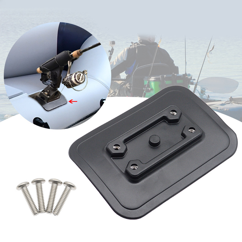 Fishing Kayak Fish Finder Mount - ที่ยึดคันเบ็ดตกปลาสำหรับเรือเป่าลม ฐานยึดติดด้วยกาว ABS แผ่นยางสำหรับเรือยาง อุปกรณ์เสริมสำหรับเรือคายัค ตัวยึดเครื่องหาปลา