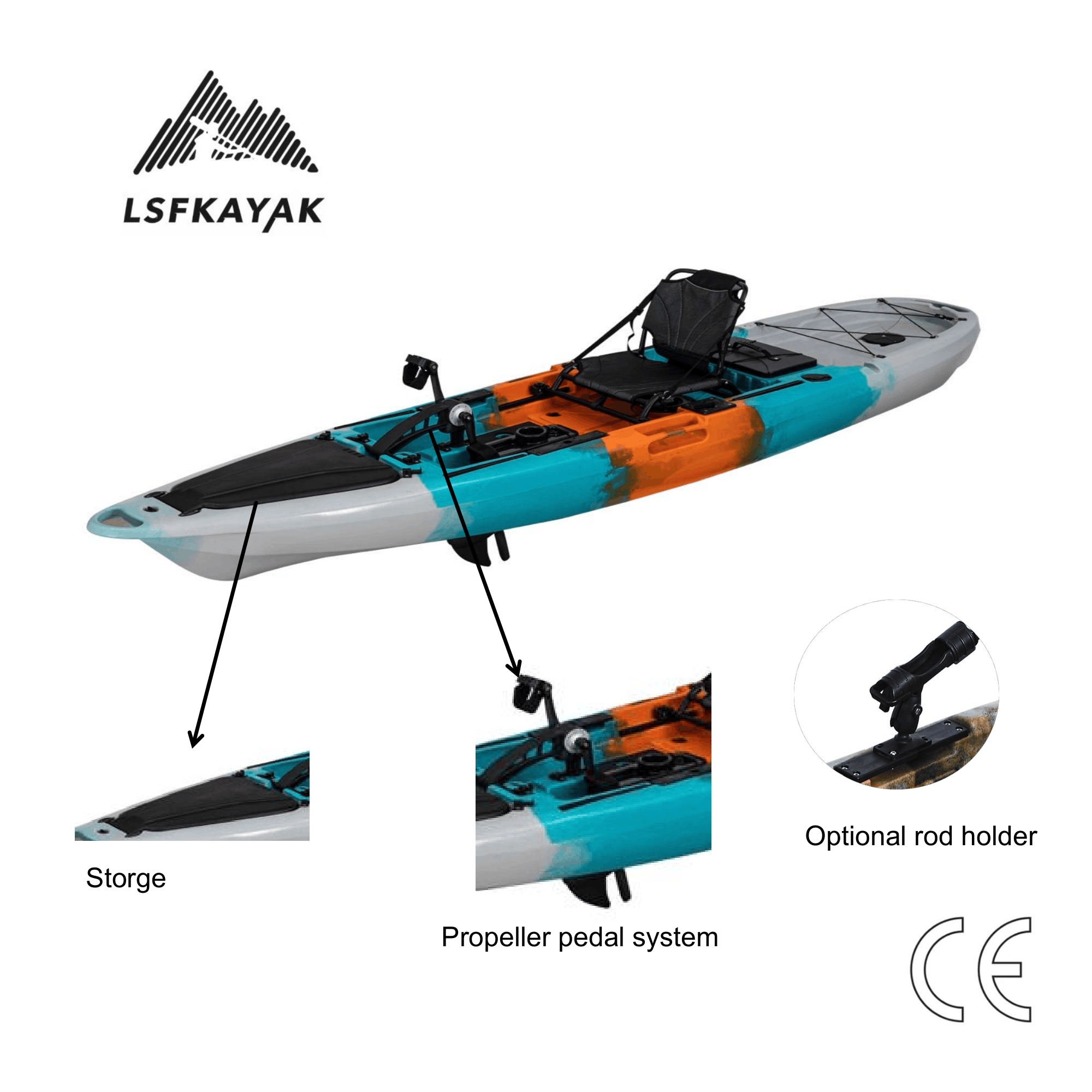 Fishing Kayak Pedal Drive - เรือคายัคตกปลา Mirage Propel 12 ฟุต PRO