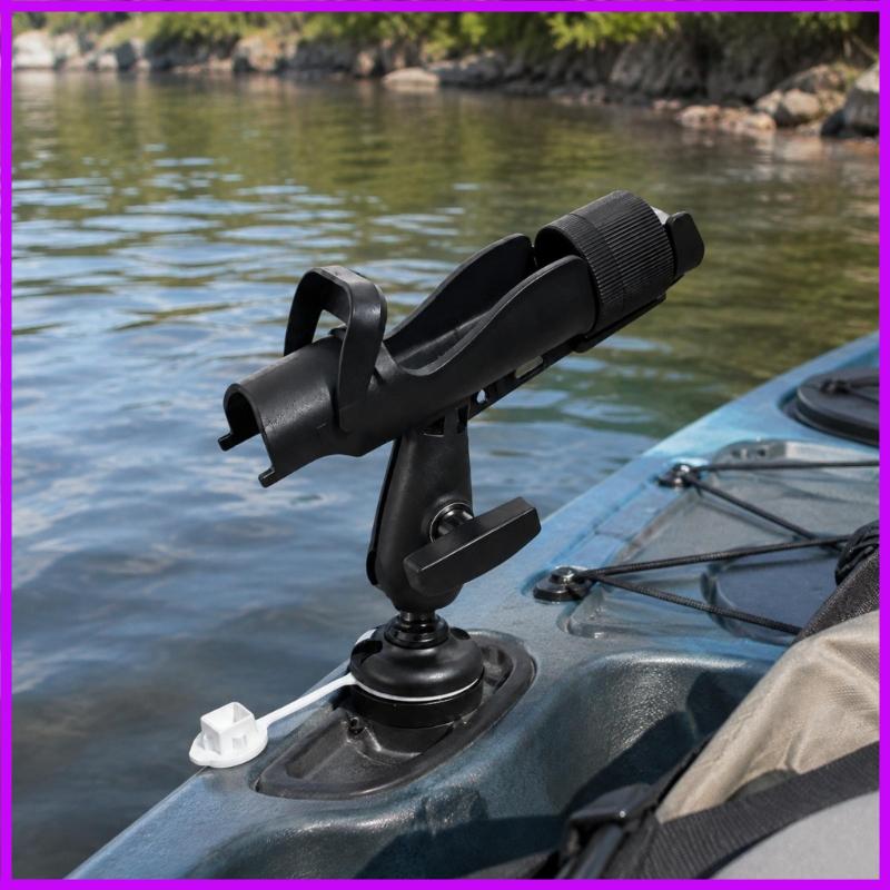 Fishing Kayak Rod Holder - R9CC เรือตกปลา Rods ผู้ถือฐานสแตนเลสหมุนได้ปรับ Kayak Fishing