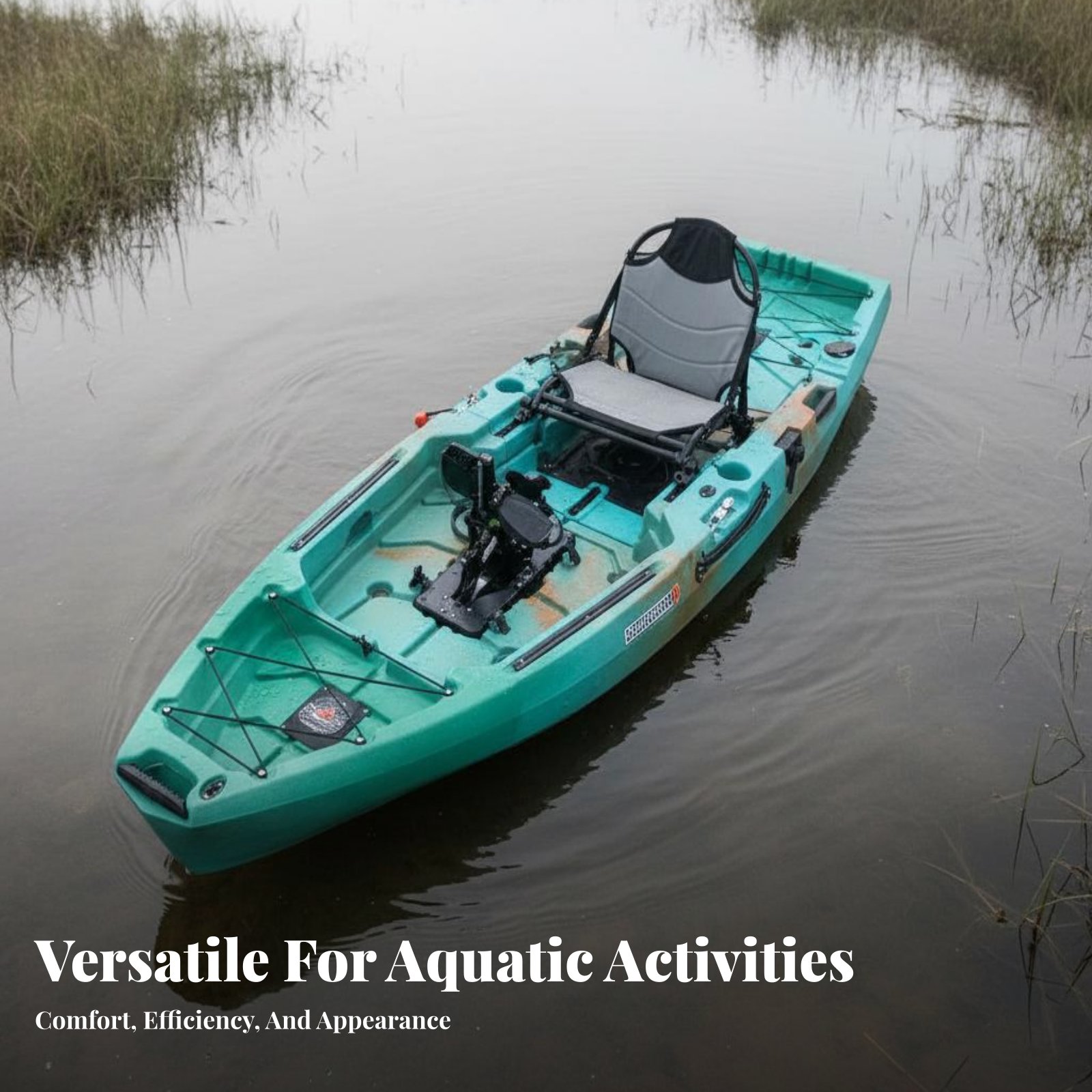 Fishing Kayak Sit On Top - เรือตกปลาแบบขับเคลื่อนด้วยเท้า พับเก็บได้ เรือคายัคตกปลาแบบเป่าลม เรือคายัคแบบเป่าลมขับเคลื่อนด้วยเท้า ทนทานต่อการสึกหรอ เรือสำหรับคนเดียว