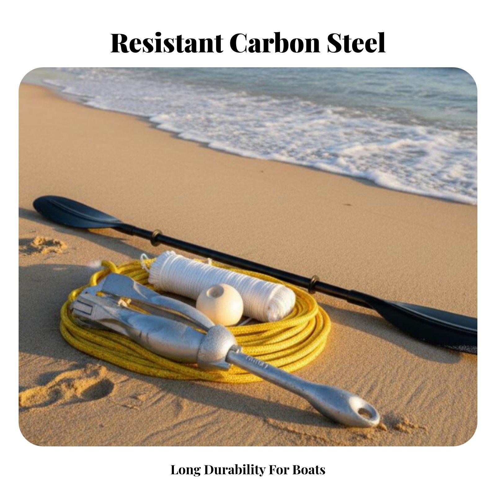 Fishing Kayak Storage Bag - สมอเรือแบบพับได้สำหรับเรือยาง เรือคายัค และเรือขนาดเล็ก ผลิตจากเหล็กกล้าคาร์บอน ทนต่อการเกิดสนิม มาพร้อมกระเป๋าเก็บสำหรับการตกปลา