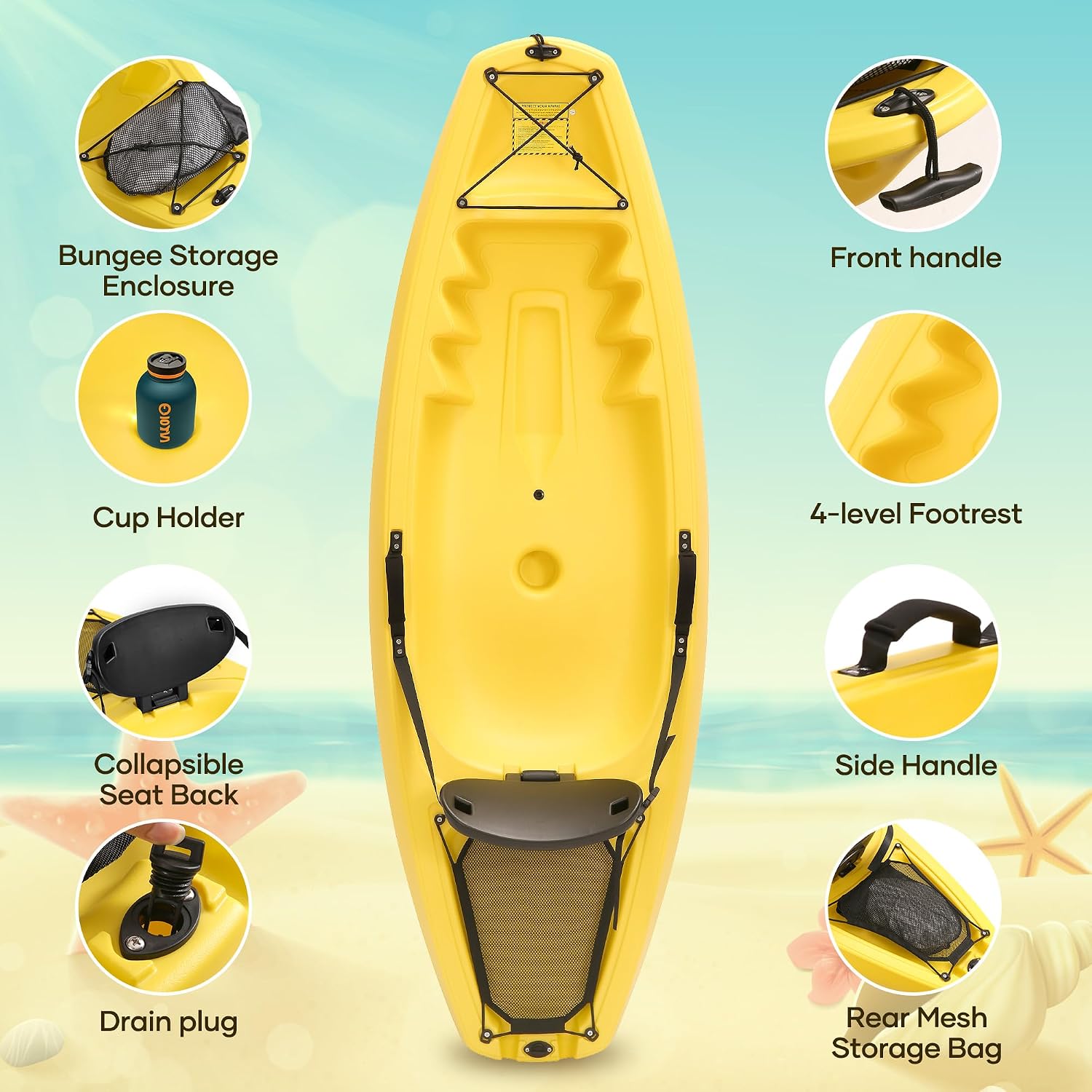 เรือคายัคพร้อมไม้พาย ขนาด 6.5  - Fishing Kayak Sit In บทวิจารณ์และราคา